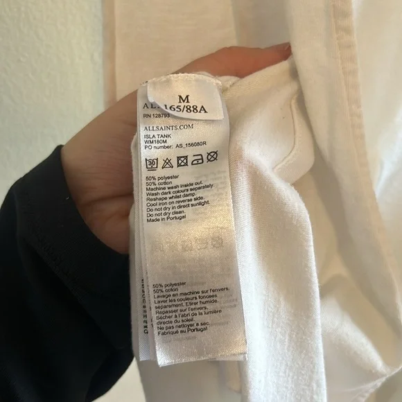 ALL SAINTS white cotton blend muscle tank top - Picture 6 of 6